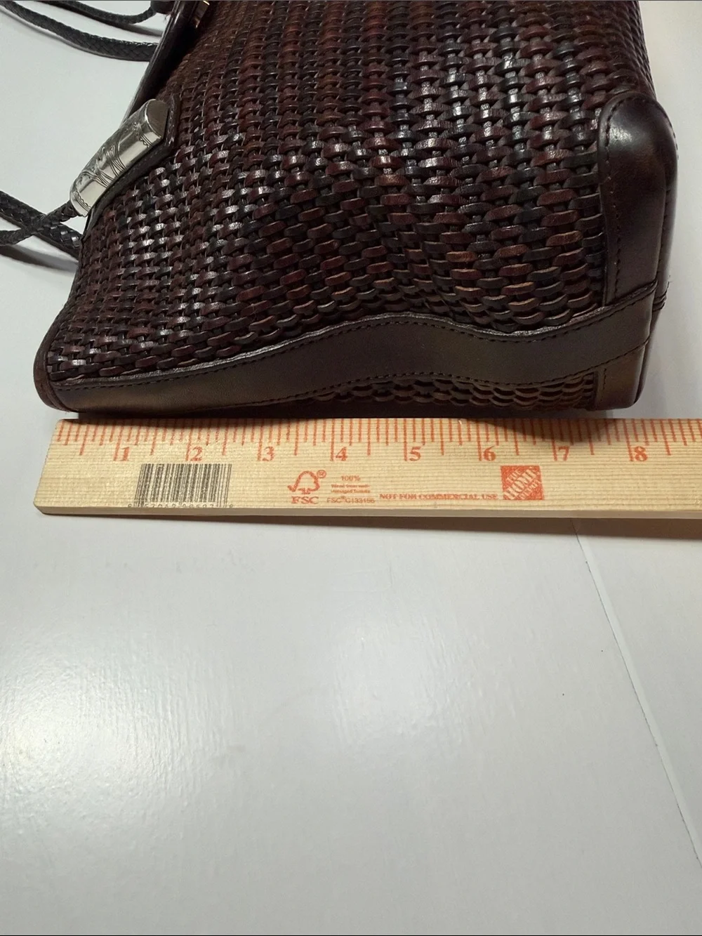 Brighton Woven Leather Shoulder Bag - Dark Brown